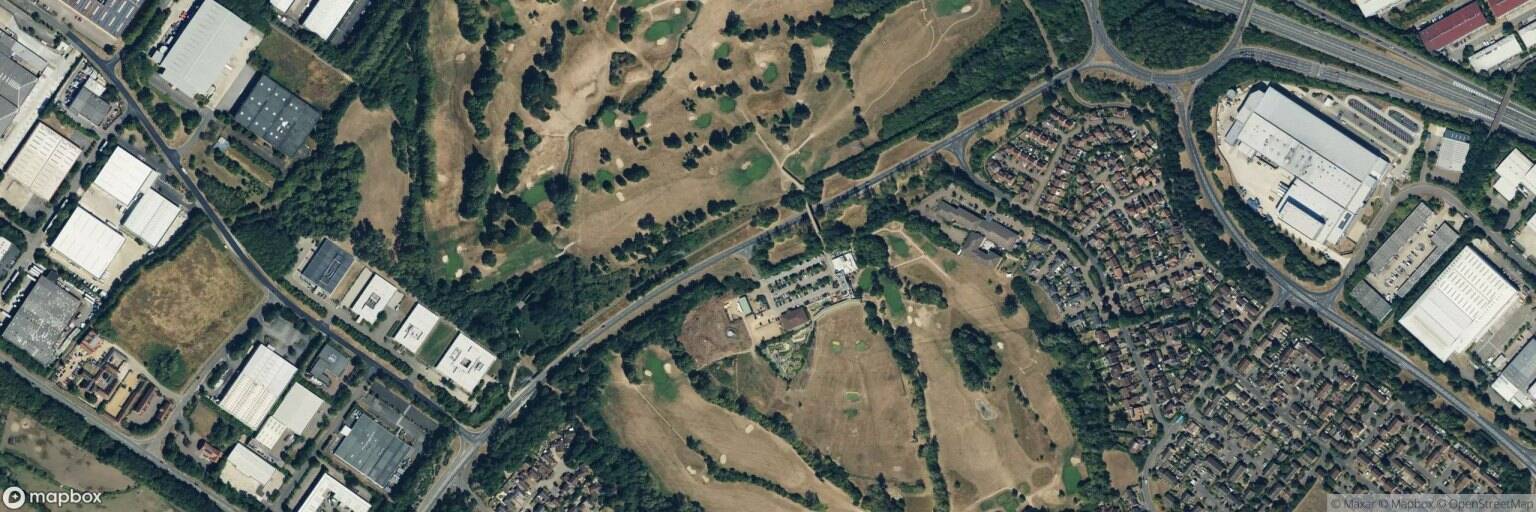 Aerial view of Abbey Hill Golf Centre, Milton Keynes