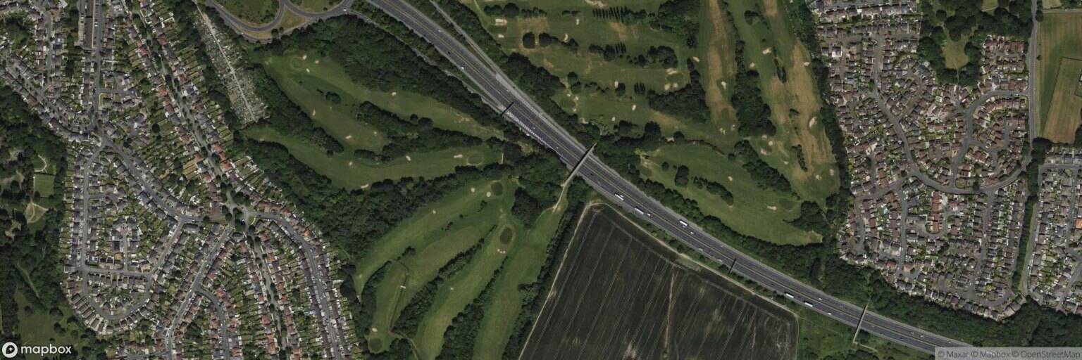 Aerial view of Bowring Park Golf Course, Liverpool