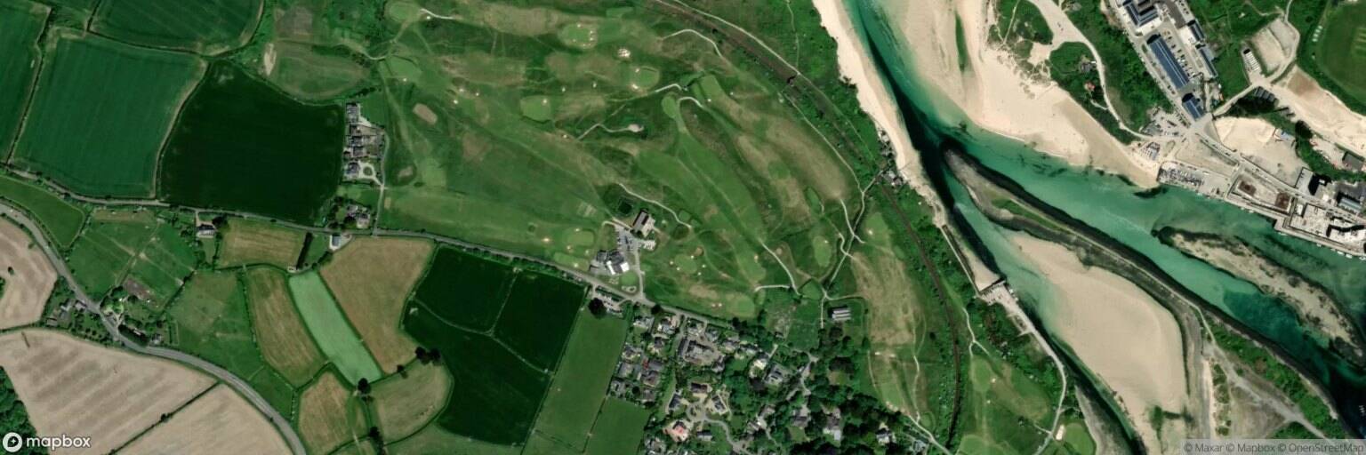 Aerial view of West Cornwall Golf Club, St Ives