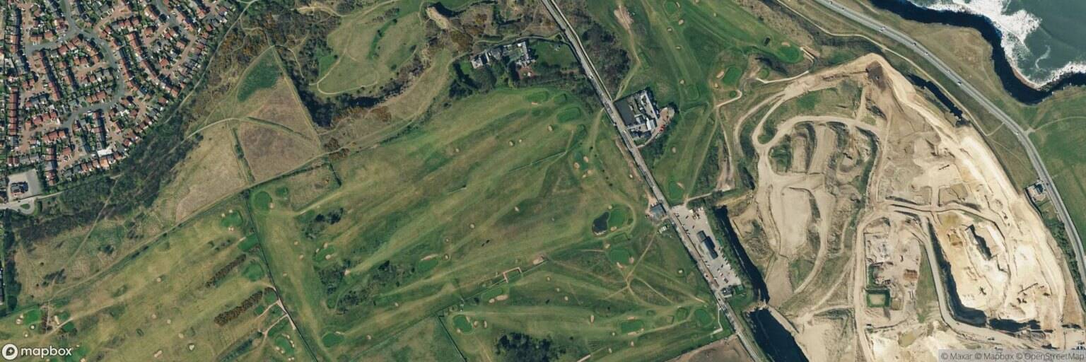 Aerial view of Whitburn Golf Club, South Shields