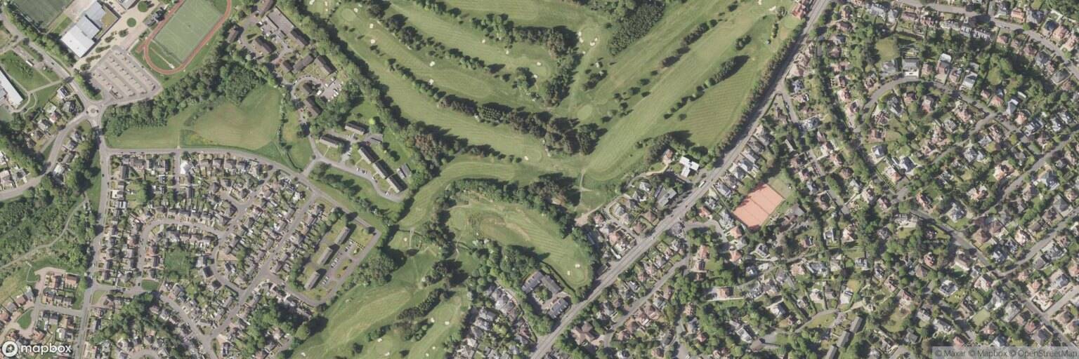 Aerial view of Whitecraigs Golf Club, Giffnock